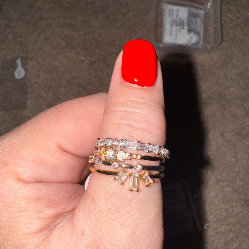 Dazzling Gold and Silver Crystal Rings